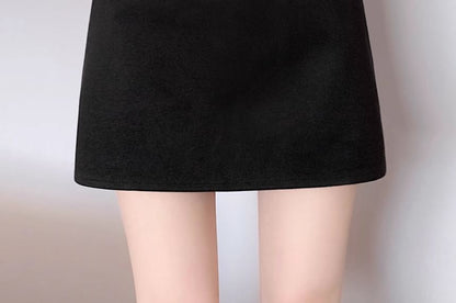 High Waist Mini A-Line Skirt