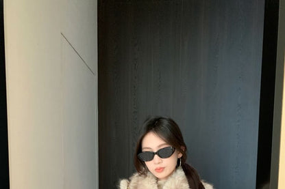 Collared Faux Fur Zip Jacket
