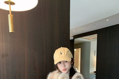 Collared Faux Fur Zip Jacket