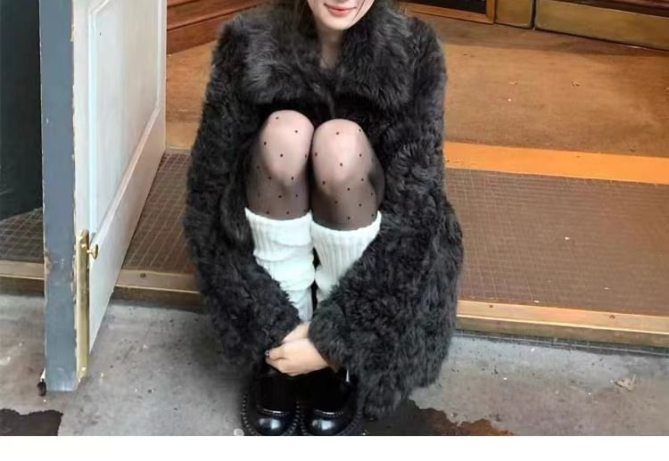 Faux Fur Collared Buttoned Coat