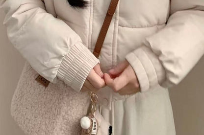 Hooded Furry Trim Zip-Up Puffer Jacket