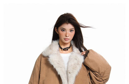 Furry-Trim Padded Jacket