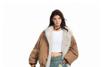 Furry-Trim Padded Jacket