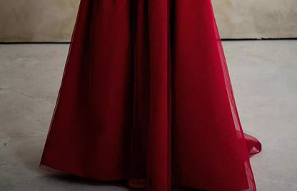 Sleeveless Square Neck Plain Panel Mesh A-Line Evening Gown