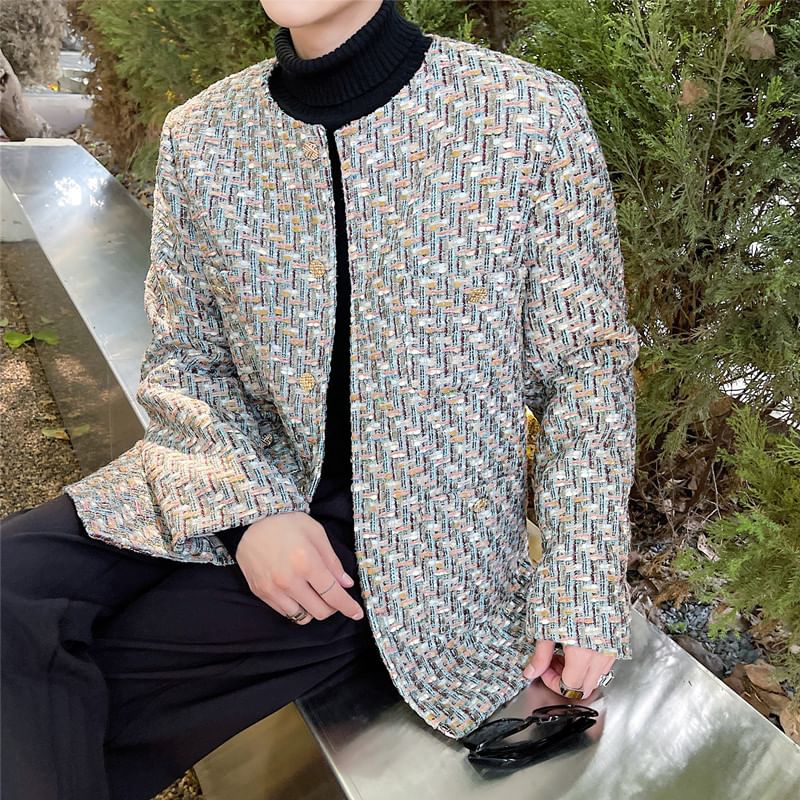 Tweed Button-Up Jacket