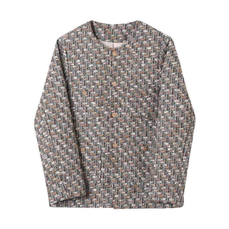 Tweed Button-Up Jacket