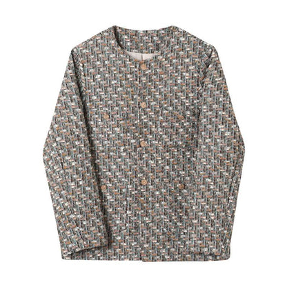 Tweed Button-Up Jacket