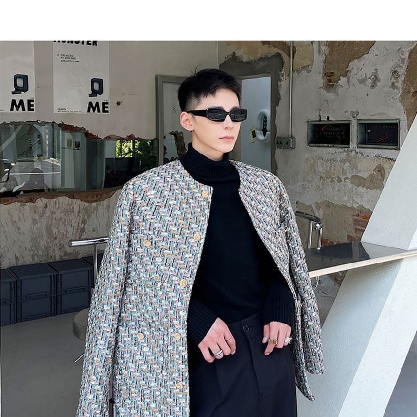Tweed Button-Up Jacket