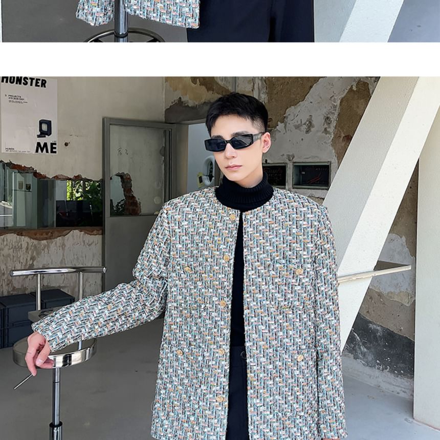 Tweed Button-Up Jacket