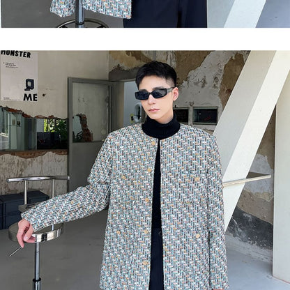 Tweed Button-Up Jacket