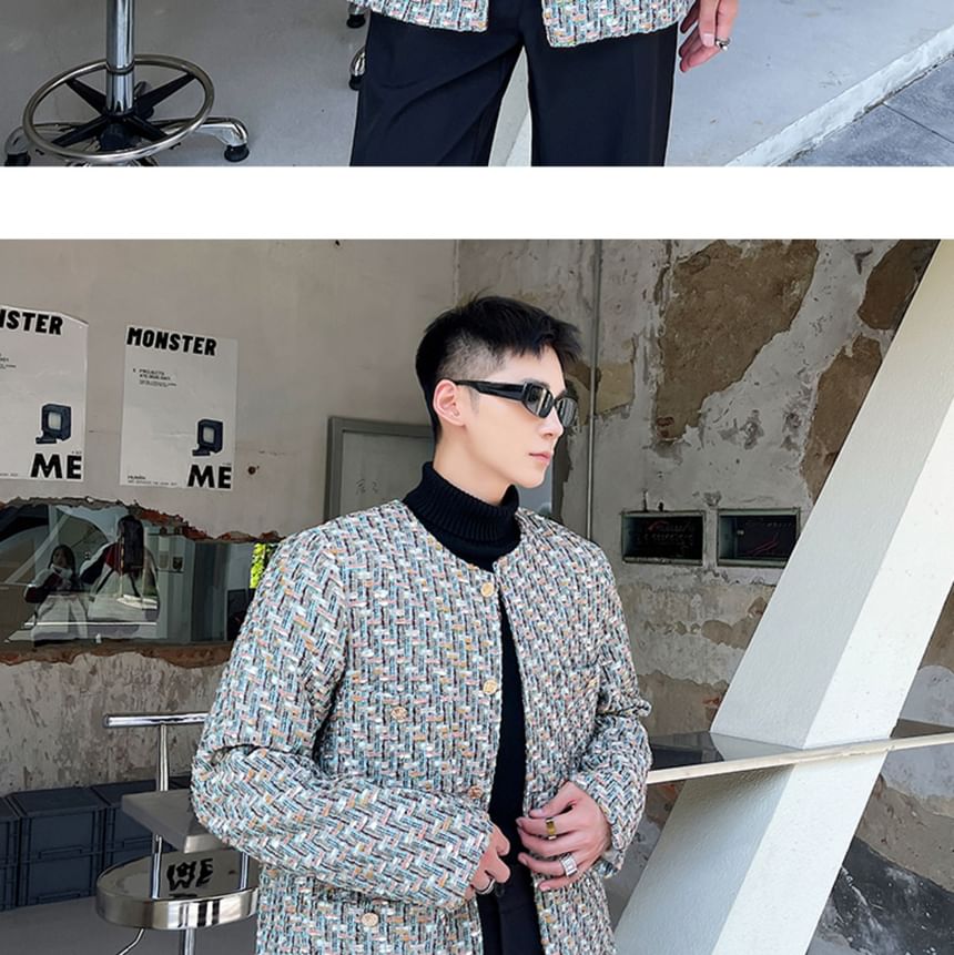 Tweed Button-Up Jacket
