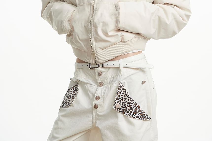 Faux Fur Hooded Zip-Up Puffer Jacket