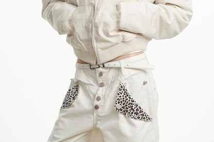 Faux Fur Hooded Zip-Up Puffer Jacket