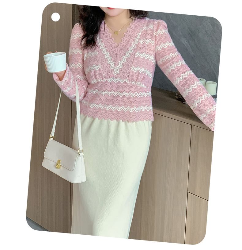 Plus Size High Rise Plain Slit Midi Straight Skirt