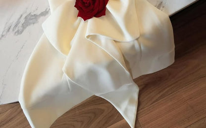 Sleeveless Boat Neck Bow Accent Open Back Mini A-Line Cocktail Dress