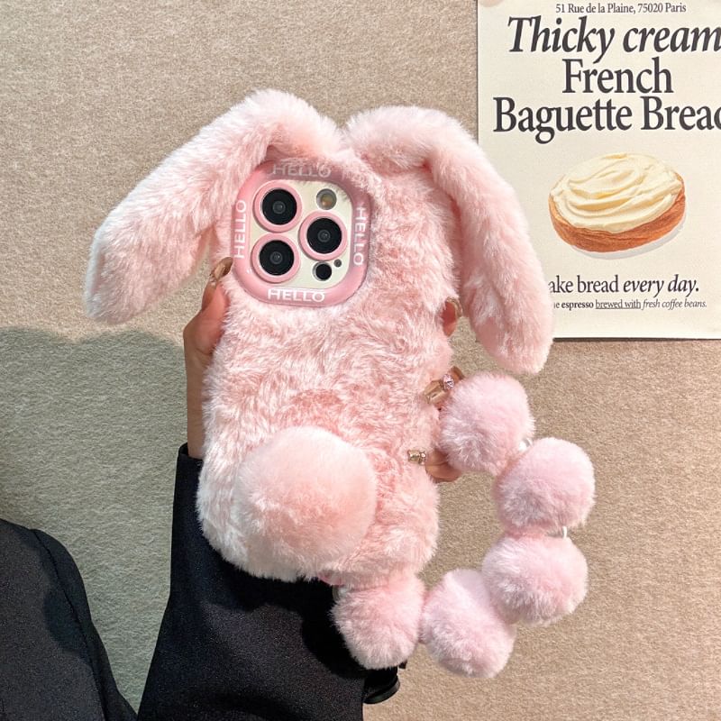 Rabbit Ear Chenille Phone Case