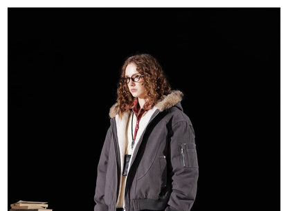 Faux Fur-Trim Hooded Padded Jacket