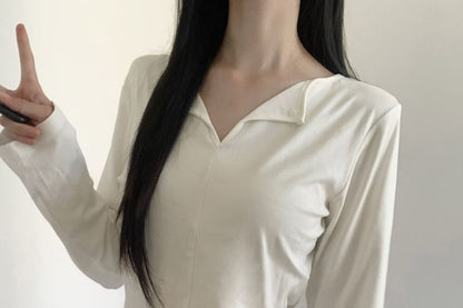 V-Neck Long-Sleeve Tee