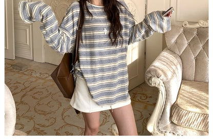 Classic Crewneck Striped Long-Sleeve Tee