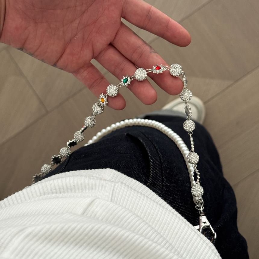 CZ Faux Pearl Alloy Layered Pants Chain