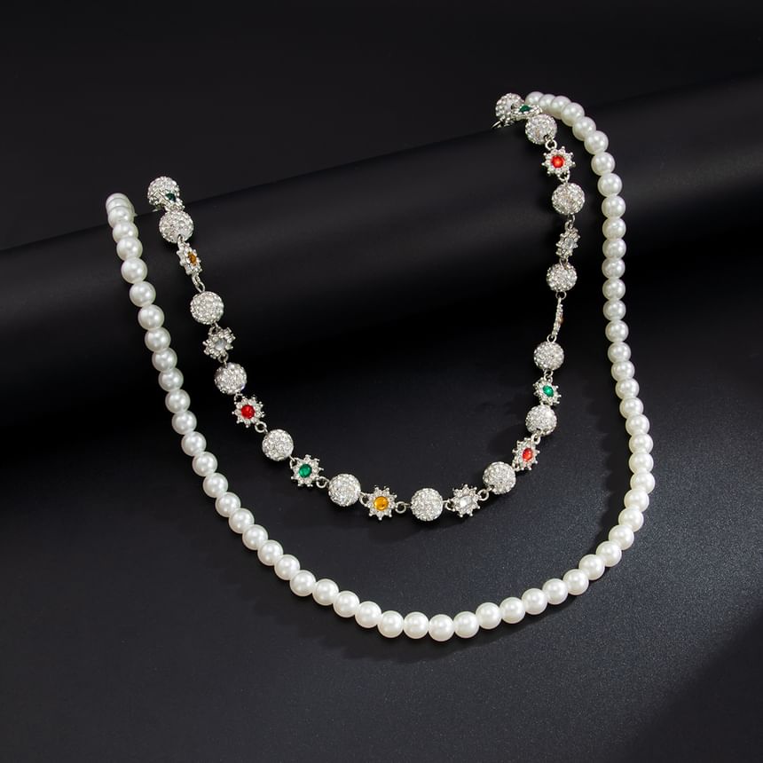 CZ Faux Pearl Alloy Layered Pants Chain