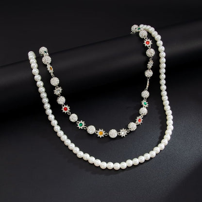 CZ Faux Pearl Alloy Layered Pants Chain