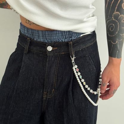 CZ Faux Pearl Alloy Layered Pants Chain