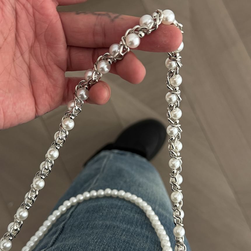 Faux Pearl Alloy Layered Pants Chain