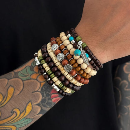 Set of 9: Alloy Bead Bracelet