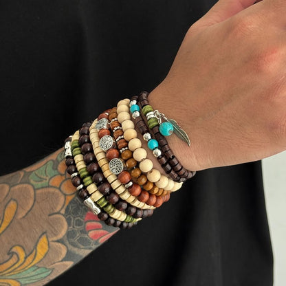 Set of 9: Alloy Bead Bracelet