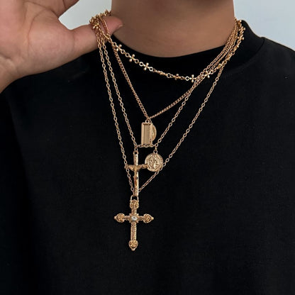 Set of 4: Pendant Alloy Chain Necklace