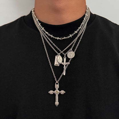 Set of 4: Pendant Alloy Chain Necklace