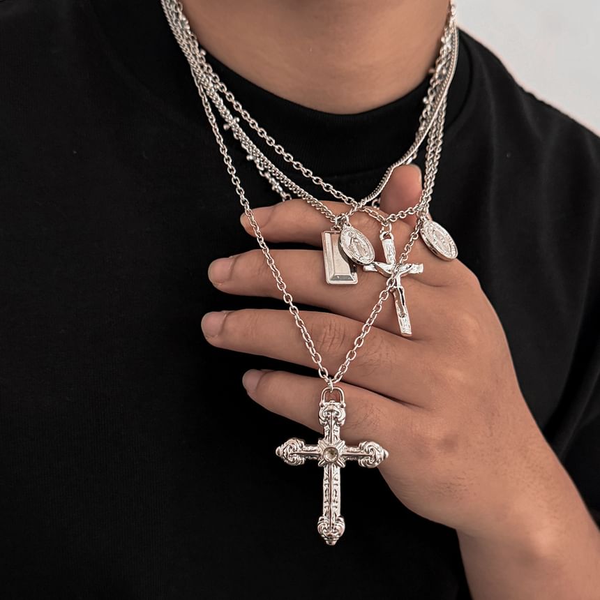 Set of 4: Pendant Alloy Chain Necklace