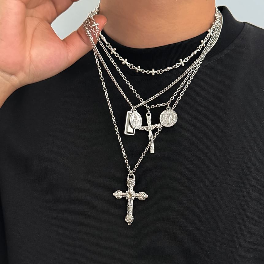 Set of 4: Pendant Alloy Chain Necklace