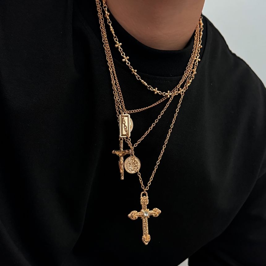 Set of 4: Pendant Alloy Chain Necklace