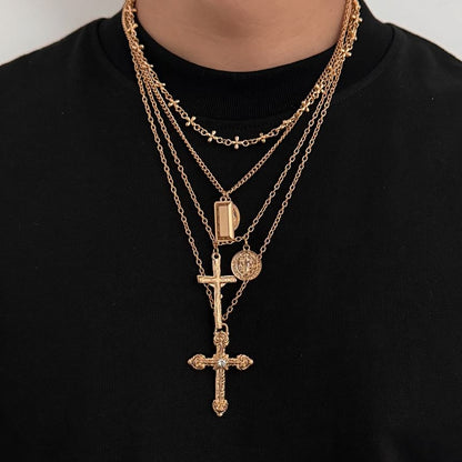 Set of 4: Pendant Alloy Chain Necklace