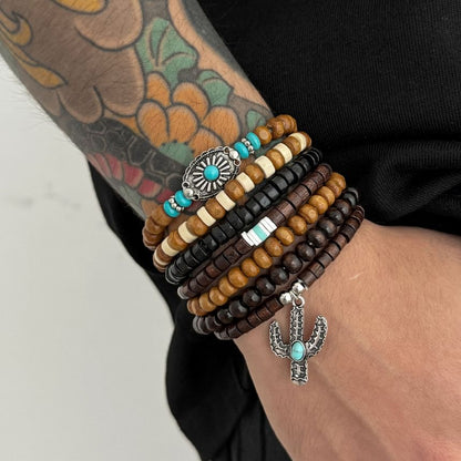 Set of 7: Alloy Bead Bracelet
