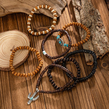 Set of 7: Alloy Bead Bracelet