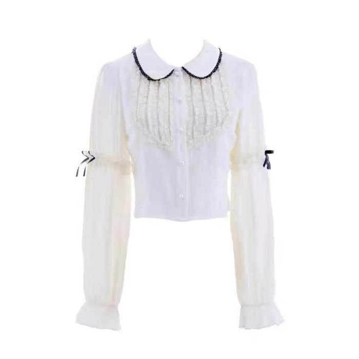 Lace Shirt and Tiered Mini Dress Set with Straps