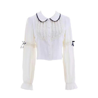 Lace Shirt and Tiered Mini Dress Set with Straps