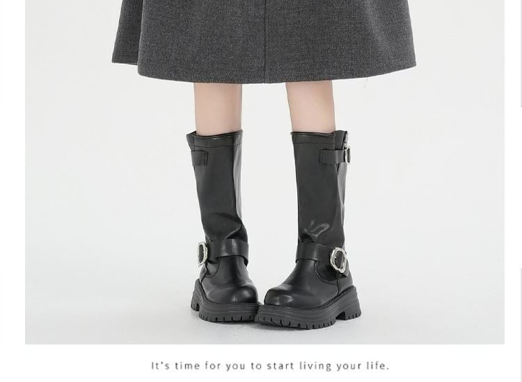 Fleece-Lined High Rise Midi A-Line Skirt