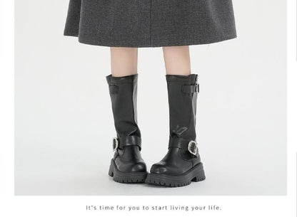 Fleece-Lined High Rise Midi A-Line Skirt