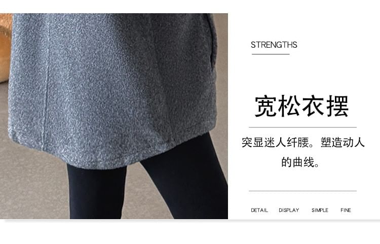 Maternity Half-Zip Hoodie in Melange Fabric