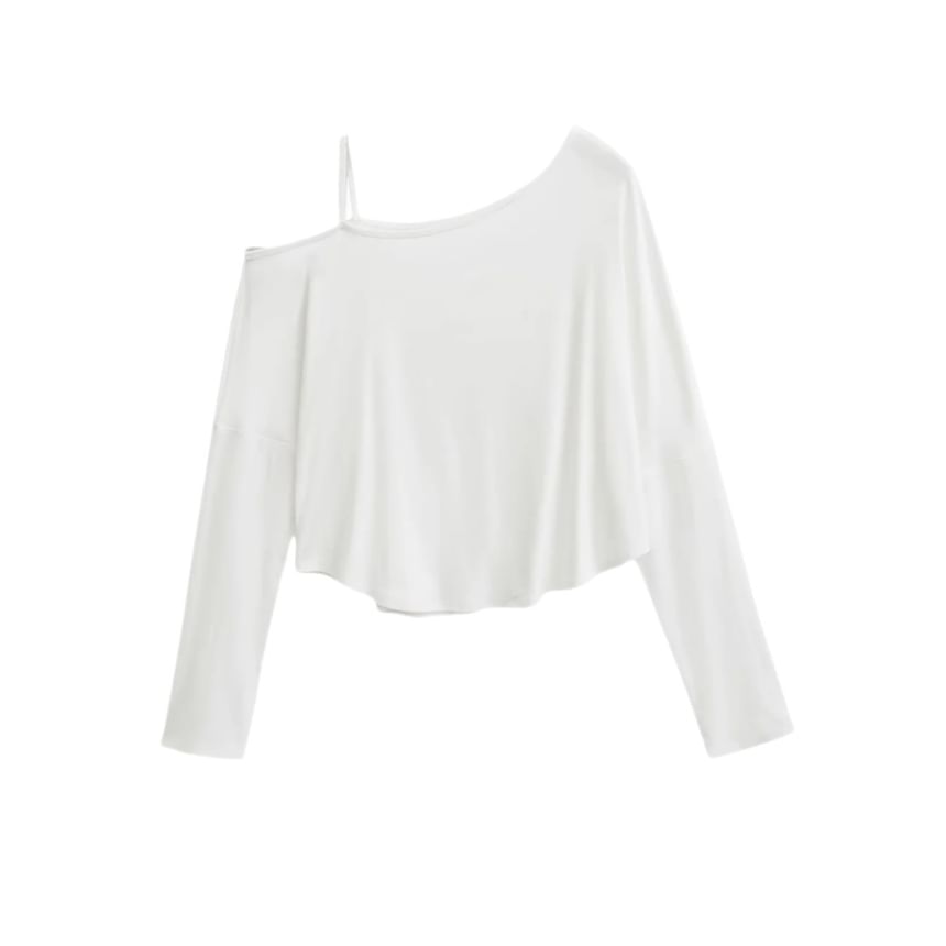 Cold Shoulder Long-Sleeve Top in Solid Style