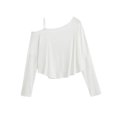 Cold Shoulder Long-Sleeve Top in Solid Style