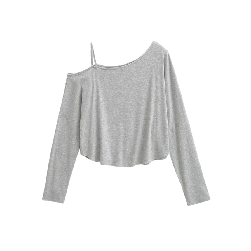 Cold Shoulder Long-Sleeve Top in Solid Style