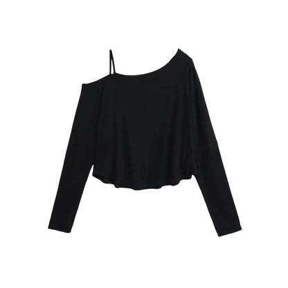 Cold Shoulder Long-Sleeve Top in Solid Style