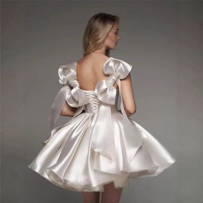 Off Shoulder Plain A-Line Cocktail Dress