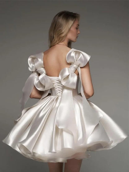 Off Shoulder Plain A-Line Cocktail Dress