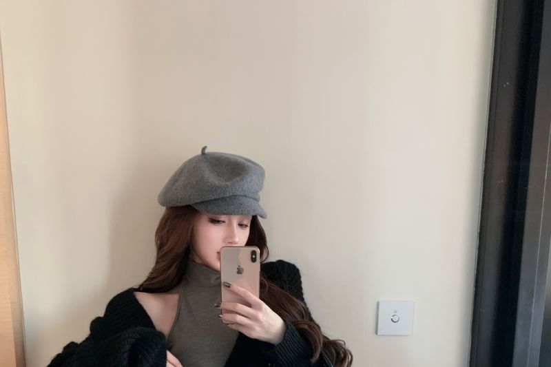 Halter Neck Tank Top and Solid Oversized V-Neck Sweater Duo